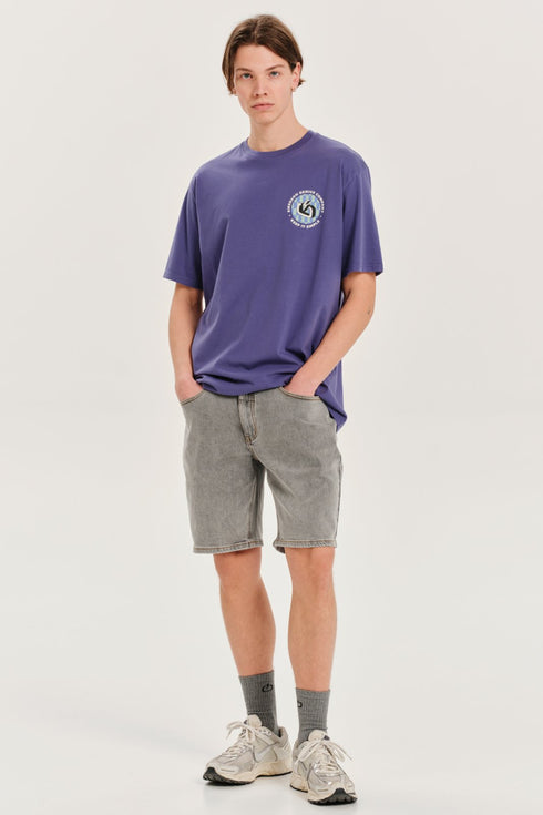 Emerson Ανδρικό Κοντομάνικο T-Shirt με Τύπωμα στην Πλάτη Μοβ